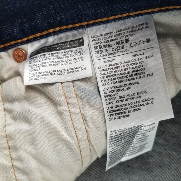 NWOT Levi 501 Jeans Straight Leg Button Fly Dark Wash Men's Size 40x30 - Picture 7 of 8